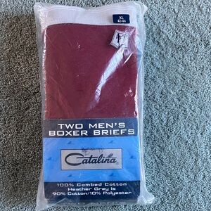 Catalina Men's Boxer Briefs - Red and White